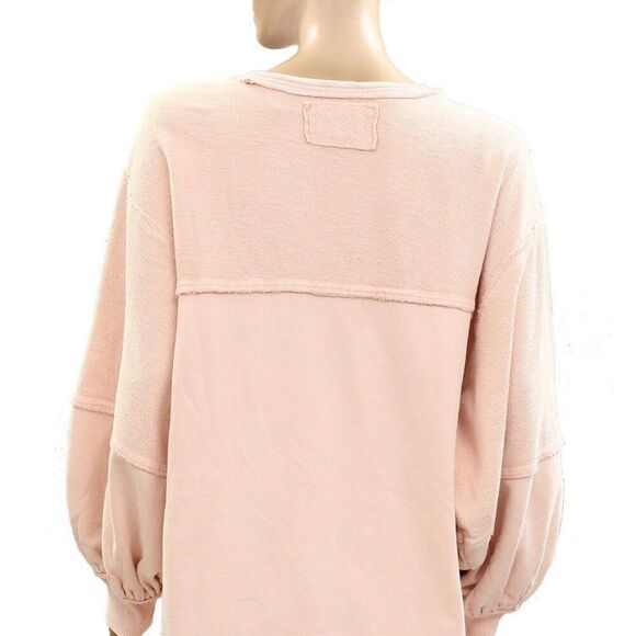 Free People We The Free Coastal Solid Crew Sweatshirt Top Oversized S NEW 277726 - Picture 8 of 9